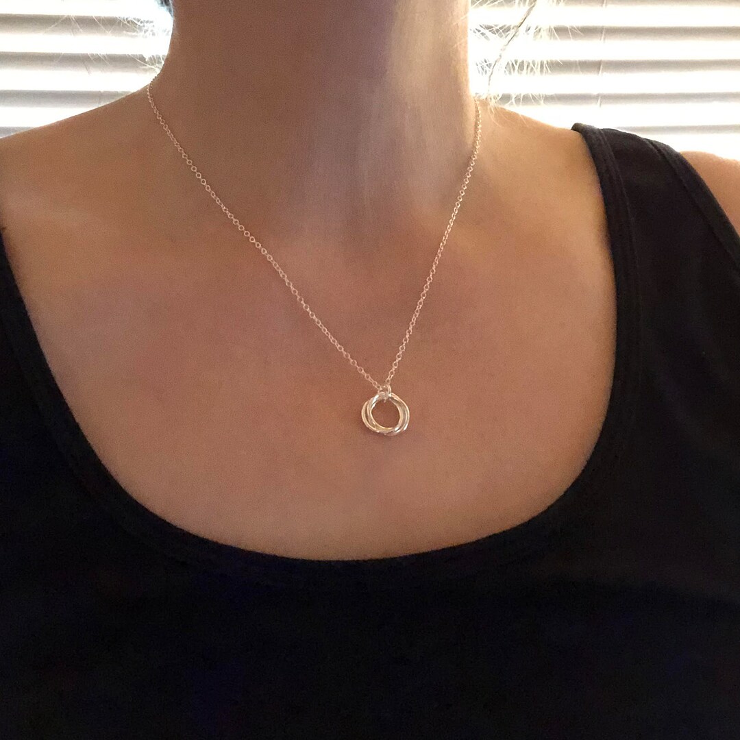 30th birthday gifts for women 3 decades necklace sterling silver interlocking rings necklace birthday gift ideas | MakerPlace by Michaels